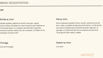 Le Victor Hugo menu