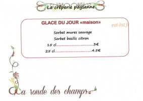 La Ronde Des Champs menu