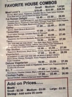 Giovanni's Mountain Pizza menu