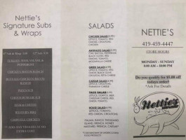 Nettie's Stop Shop menu