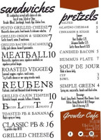 Growler Cafe menu