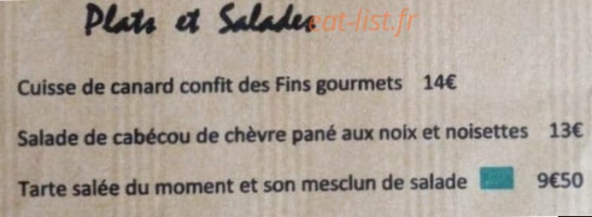Auberge Du Sombral Les Bonnes Choses menu
