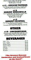 The Crazy Torta Seafood menu