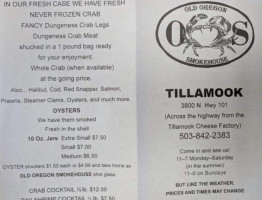 Old Oregon Smokehouse Tillamook menu