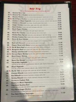 Yummy Thai menu