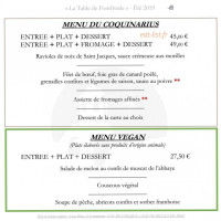 La Table De Fontfroide menu