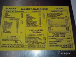 Momo's Bq menu