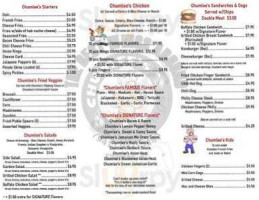 Chumlee's Wings menu