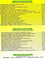 Obriens Paradise Cove menu