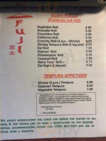 Fuji Japanese menu