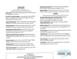 Creekside And Bistro menu