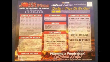 Joa's Pizza menu