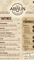 Aboun Tartines menu