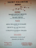 Le Bistrot Créole menu