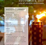 Lola's Playa Avellana, Costa Rica menu