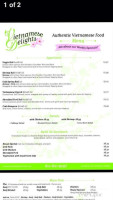 Vietnamese Delights menu