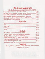 Spiedini's Pizza Parlor menu