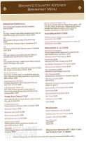 Browns Country Kitchen menu