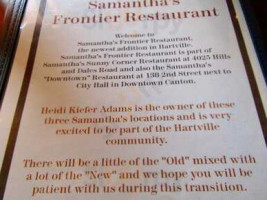 Frontier Restaurant menu
