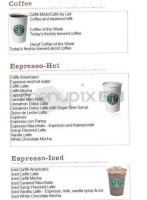 Starbucks menu