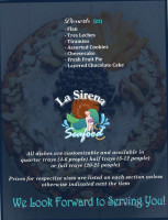 La Sirena Seafood menu