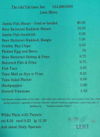 Old Toll Gate Inn menu