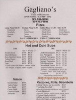 Gagliano's And Pizza menu