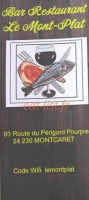 Le Mont Plat menu
