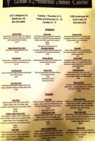 The Blonde Bistro menu