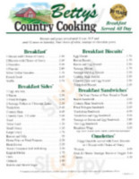 Betty's Ok Country Cooking menu