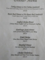 Renninger's Ice Cream Parlor and Restaurant menu