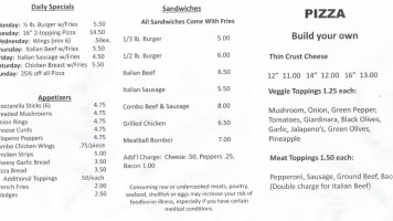 Donovan's Reef menu
