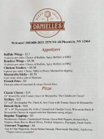 Danielle's Pizza Shop menu