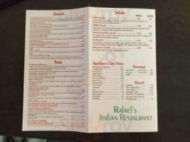 Rafael's Italian menu