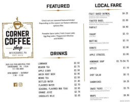 Corner Coffee Shop menu