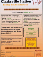 Clarksville Station menu