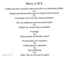 L'oeil De Boeuf menu