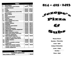 Jezepe's Pizza Subs menu