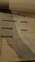 Society Coffee House menu