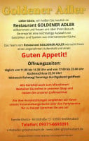 Zum Goldenen Adler menu