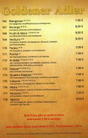 Zum Goldenen Adler menu