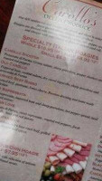 Carollo's menu