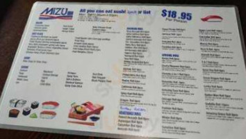 Mizu Sushi House menu