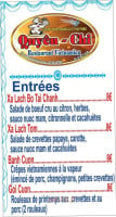 Chez Quyên-chi menu