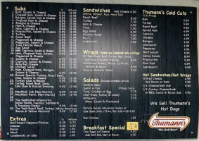 Driftwood Deli Sub Shop menu