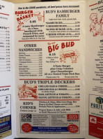 Bud's menu