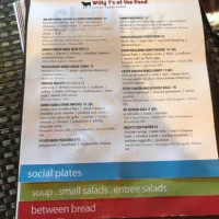 Willy T's Tavern Grill menu