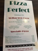 Pizza Perfect menu