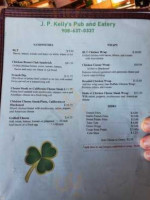 J.p. Kelly's menu