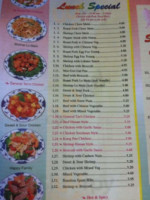 Zheng's Chinese menu